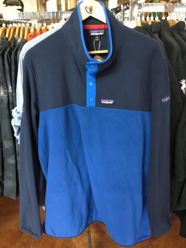 Patagonia Fleece 1/4 button 2 tone blue